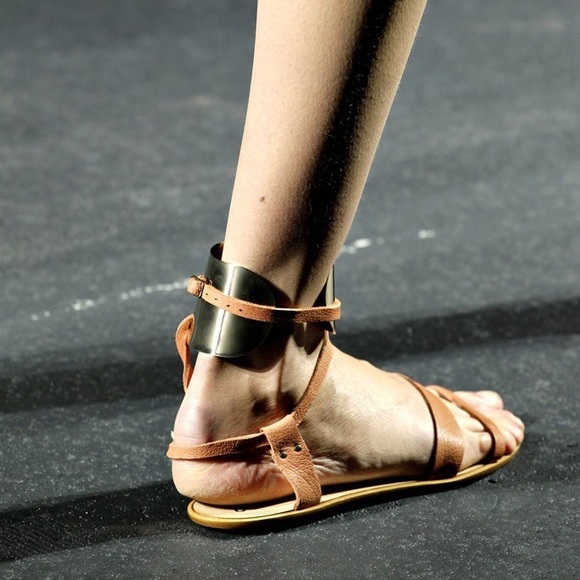 Lanvin flat sandals with silver cuffs from runway - Picture 2 of 11